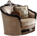 Acme Furniture Ernestine Chair with 2 Pillows in Tan and Black 52112 - Furniture Now (CA)