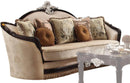 Acme Furniture Ernestine Loveseat with 6 Pillows in Tan and Black 52111 - Furniture Now (CA)