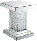 Acme Furniture Nysa End Table in Mirrored & Faux Crystals 80284 - Furniture Now (CA)