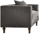 Acme Furniture Sidonia Arm Chair in Gray Velvet 53582 - Furniture Now (CA)