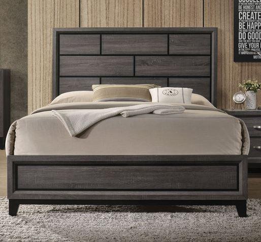 Acme Furniture Valdemar Queen Panel Bed in Weathered Gray 27050Q - Furniture Now (CA)