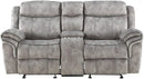 Acme Furniture Zubaida Motion Loveseat with Console in 2-Tone Gray Velvet 55026 - Furniture Now (CA)