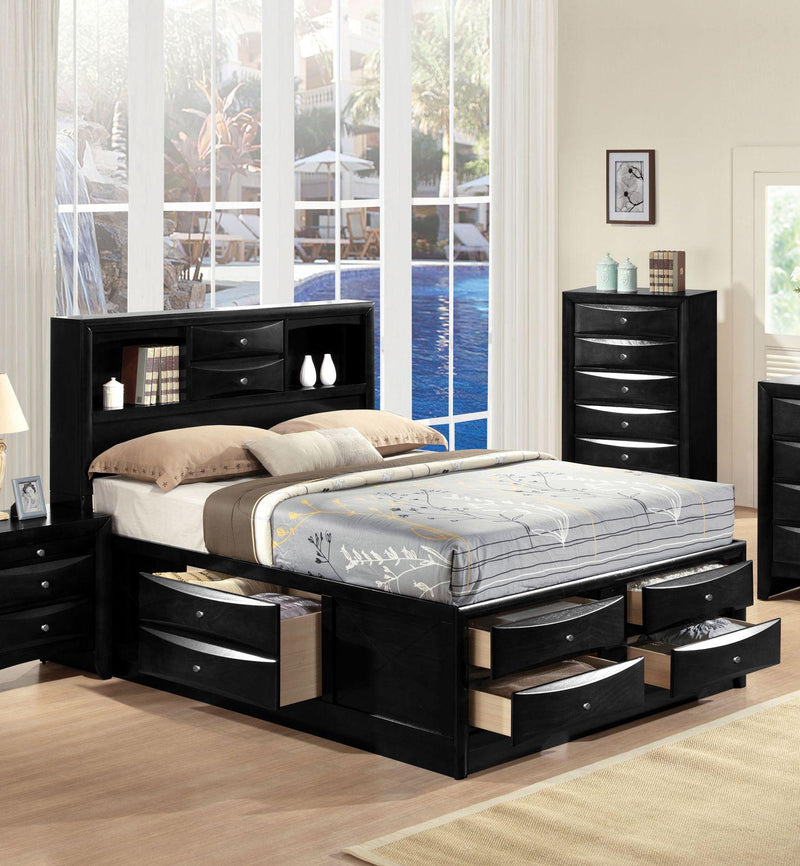 Acme Ireland Queen Storage Bed in Black 21610Q - Furniture Now (CA)