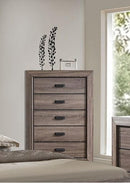 Acme Lyndon 5-Drawer Chest in Weathered Gray Grain 26026 - Furniture Now (CA)