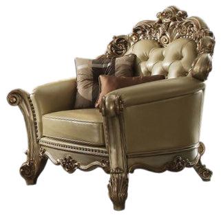 Acme Vendome Chair w/ 2 Pillows in Gold Patina 53002 - Furniture Now (CA)