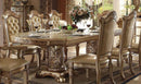 Acme Vendome Double Pedestal Dining Table in Gold Patina 63000 - Furniture Now (CA)