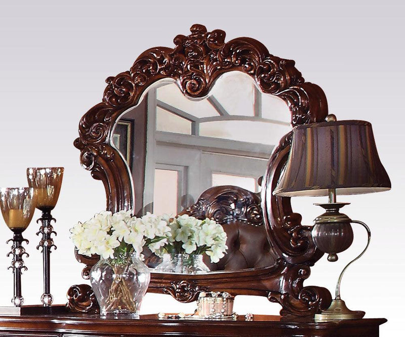 Acme Vendome Landscape Mirror with Intricate Details in Cherry 22004 - Furniture Now (CA)