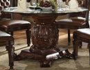 Acme Vendome Single Pedestal Dining Table with 54" Tempered Glass Top in Cherry 62010 - Furniture Now (CA)