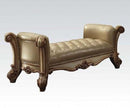 Acme Vendome Upholstered Bench in Gold Patina 96484 - Furniture Now (CA)