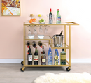 Adamsen Champagne & Mirror Serving Cart - Furniture Now (CA)