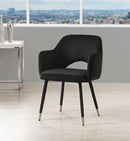 Applewood Black Velvet & Gold Accent Chair - Furniture Now (CA)