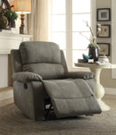 Bina Gray Polished Microfiber Recliner (Motion) - Furniture Now (CA)