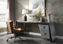 Brancaster Distress Chocolate Top Grain Leather & Aluminum Desk - Furniture Now (CA)