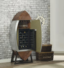 Brancaster Retro Brown Top Grain Leather & Aluminum Wine Cabinet & Cooler - Furniture Now (CA)