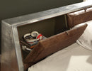 Brancaster Retro Brown Top Grain Leather & Aluminum Queen Bed - Furniture Now (CA)