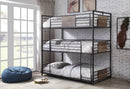 Brantley Sandy Black & Dark Bronze Hand-Brushed Bunk Bed (Triple Twin) - Furniture Now (CA)