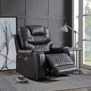 Braylon Magnetite PU Recliner (Power Motion) - Furniture Now (CA)