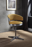 Brancaster Turmeric Top Grain Leather & Chrome Adjustable Chair w/Swivel - Furniture Now (CA)