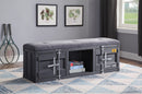 Cargo Gray Fabric & Gunmetal Bench (Storage) - Furniture Now (CA)
