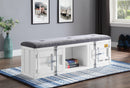 Cargo Gray Fabric & White Bench (Storage) - Furniture Now (CA)