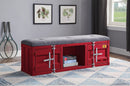 Cargo Gray Fabric & Red Bench (Storage) - Furniture Now (CA)