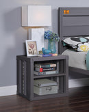 Cargo Gunmetal Nightstand (USB) - Furniture Now (CA)