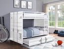 Cargo White Bunk Bed (Full/Full) - Furniture Now (CA)