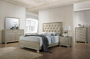 Carine PU & Champagne Queen Bed - Furniture Now (CA)