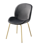 Chuchip Gray Velvet & Gold Side Chair - Furniture Now (CA)