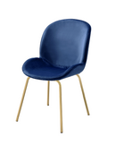 Chuchip Blue Velvet & Gold Side Chair - Furniture Now (CA)