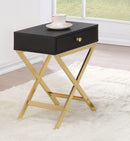 Coleen Black & Brass Side Table - Furniture Now (CA)
