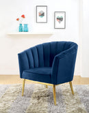 Colla Midnight Blue Velvet & Gold Accent Chair - Furniture Now (CA)
