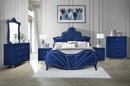 Dante Blue Velvet Queen Bed - Furniture Now (CA)