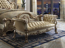 Dresden Bone PU & Gold Patina Bench - Furniture Now (CA)
