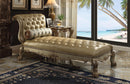 Dresden Bone PU & Gold Patina Chaise & Pillow - Furniture Now (CA)