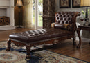 Dresden PU & Cherry Oak Chaise & Pillow - Furniture Now (CA)