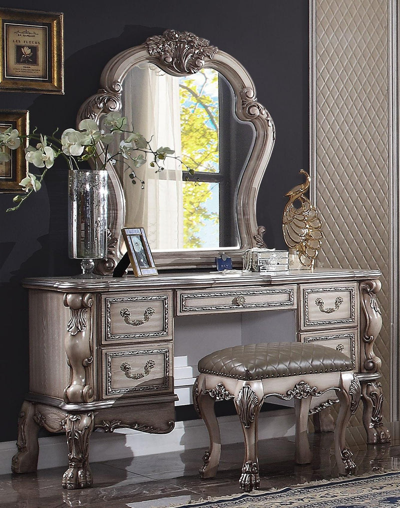 silver vintage dressing table SOLD Vintage, Vanity, Table with mirror / Dressing Table, Chair