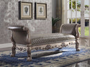 Dresden Vintage Bone White & PU Bench - Furniture Now (CA)