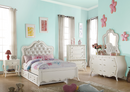 Edalene PU & Pearl White Full Bed - Furniture Now (CA)