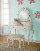 Edalene Pearl White Vanity & Mirror - Furniture Now (CA)