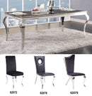 Fabiola Stainless Steel & Black Glass Dining Table - Furniture Now (CA)