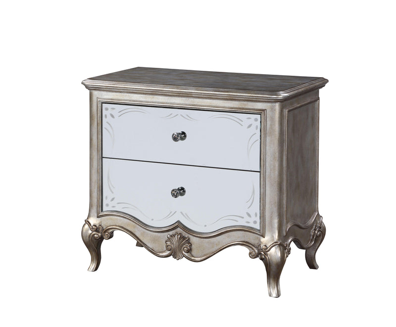 Esteban Antique Champagne Nightstand (2 Drw) - Furniture Now (CA)