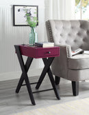 Fierce Burgundy & Black Side Table (USB Charging Dock) - Furniture Now (CA)