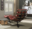 Gandy Antique Red Top Grain Leather Chair & Ottoman (2Pc Pk) - Furniture Now (CA)