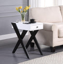 Fierce White & Black Side Table (USB Charging Dock) - Furniture Now (CA)