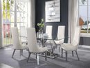 Gianna Clear Glass & Stainless Steel Dining Room Set - Furniture Now (CA)