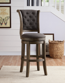 Glison Charcoal Fabric & Walnut Counter Height Chair (1Pc) - Furniture Now (CA)