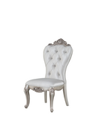 Gorsedd Cream Fabric & Antique White Side Chair - Furniture Now (CA)
