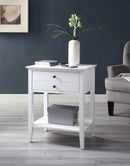 Grardor White Side Table (USB Charging Dock) - Furniture Now (CA)