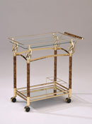 Helmut Gold Plated & Clear Glass - Tempered Serving Cart - Furniture Now (CA)